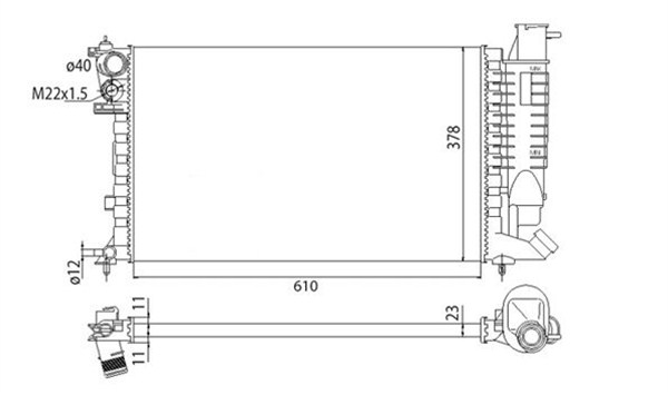 Radiator, racire motor 350213311003 MAGNETI MARELLI