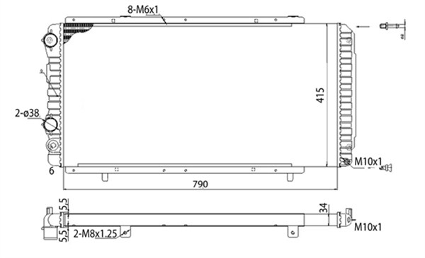 Radiator, racire motor 350213707003 MAGNETI MARELLI