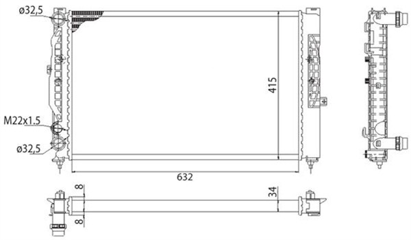 Radiator, racire motor 350213712003 MAGNETI MARELLI