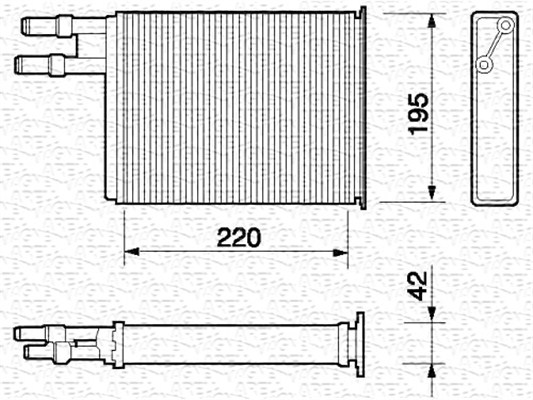 Schimbator caldura, incalzire habitaclu 350218060000 MAGNETI MARELLI