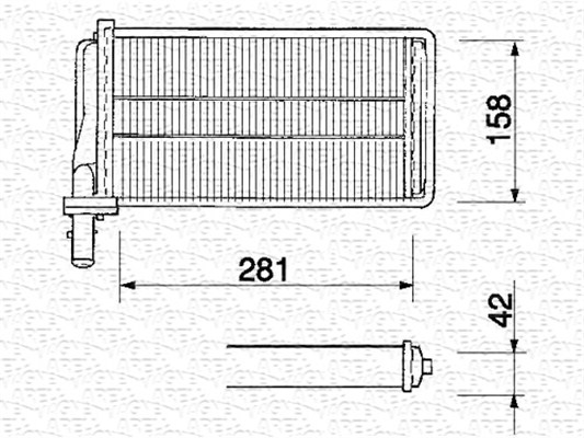 Schimbator caldura, incalzire habitaclu 350218061000 MAGNETI MARELLI