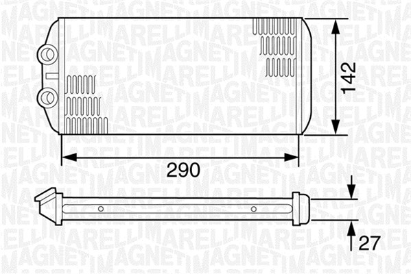 Schimbator caldura, incalzire habitaclu 350218306000 MAGNETI MARELLI
