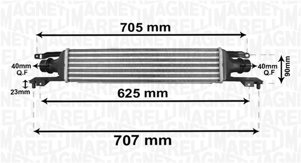 Intercooler, compresor 351319204120 MAGNETI MARELLI