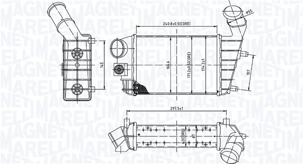 Intercooler, compresor 351319204460 MAGNETI MARELLI