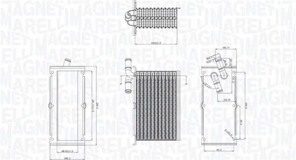 Intercooler, compresor 351319205430 MAGNETI MARELLI