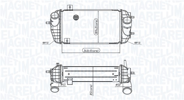 Intercooler, compresor 351319205770 MAGNETI MARELLI