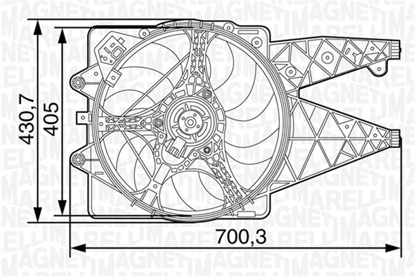 Ventilator, radiator 069422446010 MAGNETI MARELLI
