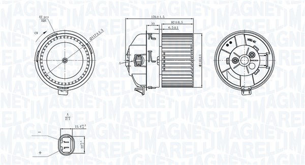 Ventilator, habitaclu 069412751010 MAGNETI MARELLI