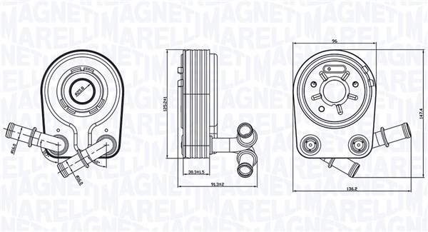 Radiator ulei, ulei motor 350300000100 MAGNETI MARELLI