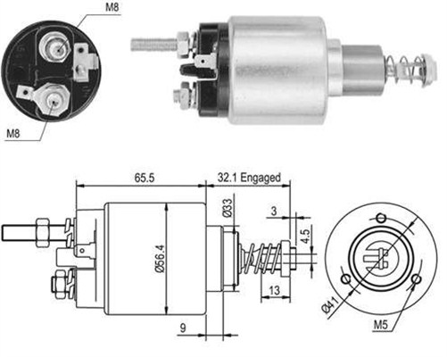 Solenoid, electromotor 940113050049 MAGNETI MARELLI