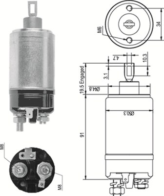 Solenoid, electromotor 940113050087 MAGNETI MARELLI