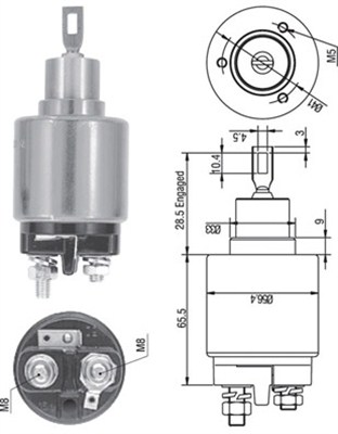 Solenoid, electromotor 940113050128 MAGNETI MARELLI