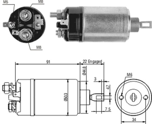 Solenoid, electromotor 940113050166 MAGNETI MARELLI