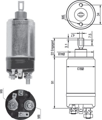 Solenoid, electromotor 940113050247 MAGNETI MARELLI