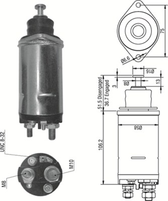 Solenoid, electromotor 940113050304 MAGNETI MARELLI