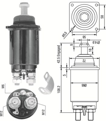 Solenoid, electromotor 940113050312 MAGNETI MARELLI