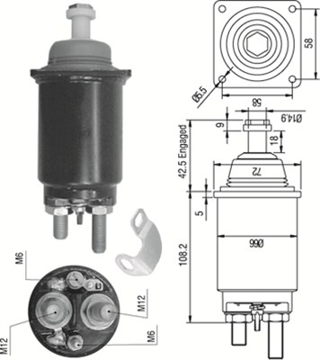 Solenoid, electromotor 940113050313 MAGNETI MARELLI