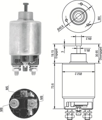 Solenoid, electromotor 940113050316 MAGNETI MARELLI