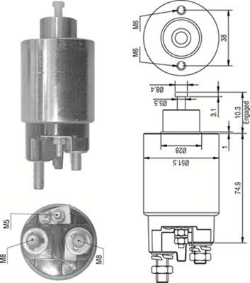 Solenoid, electromotor 940113050354 MAGNETI MARELLI