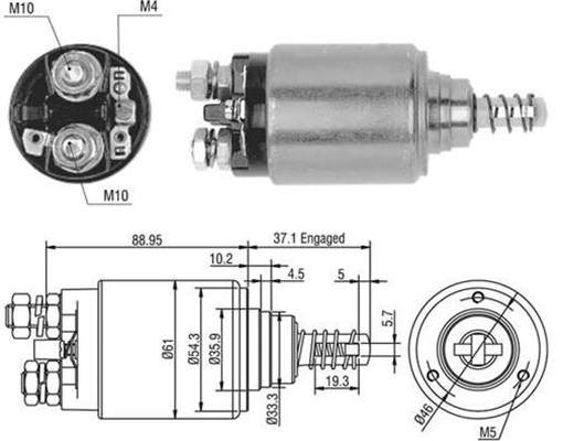 Solenoid, electromotor 940113050402 MAGNETI MARELLI