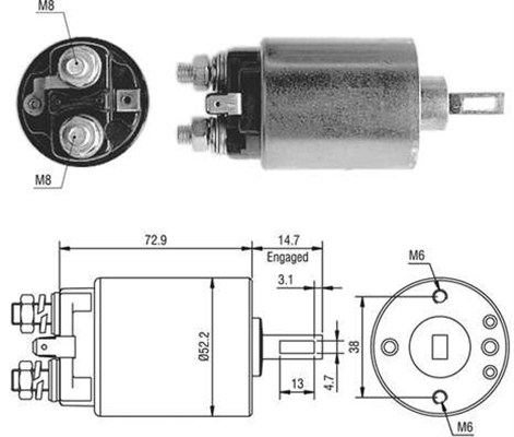 Solenoid, electromotor 940113050408 MAGNETI MARELLI