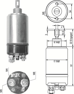 Solenoid, electromotor 940113050536 MAGNETI MARELLI